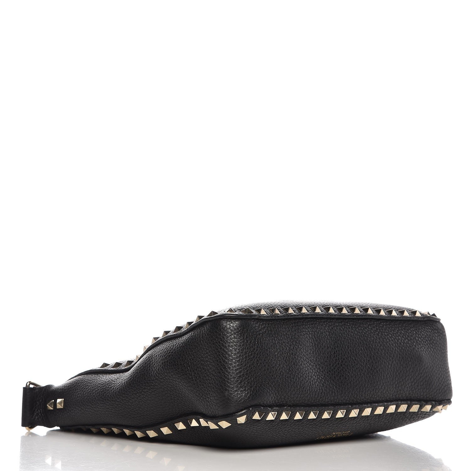 Valentino Garavani Pebbled Calfskin Small Rockstud Flip-Lock Messenger Bag Black 4 of 11