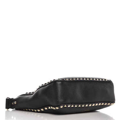 Valentino Garavani Pebbled Calfskin Small Rockstud Flip-Lock Messenger Bag Black 4 of 11
