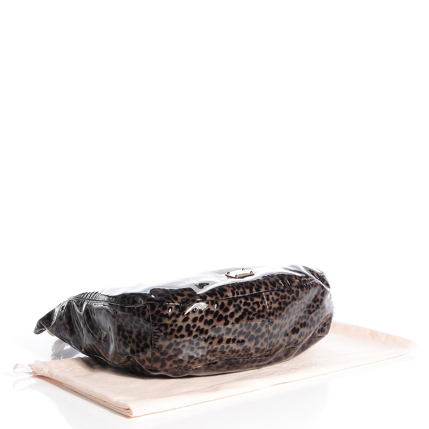 Patent Leopard Print Small Sky Hobo Grey