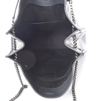 Saint Laurent Crinkled Calfskin Matelasse Monogram Niki Shopper Tote Dark Smog 5 of 10