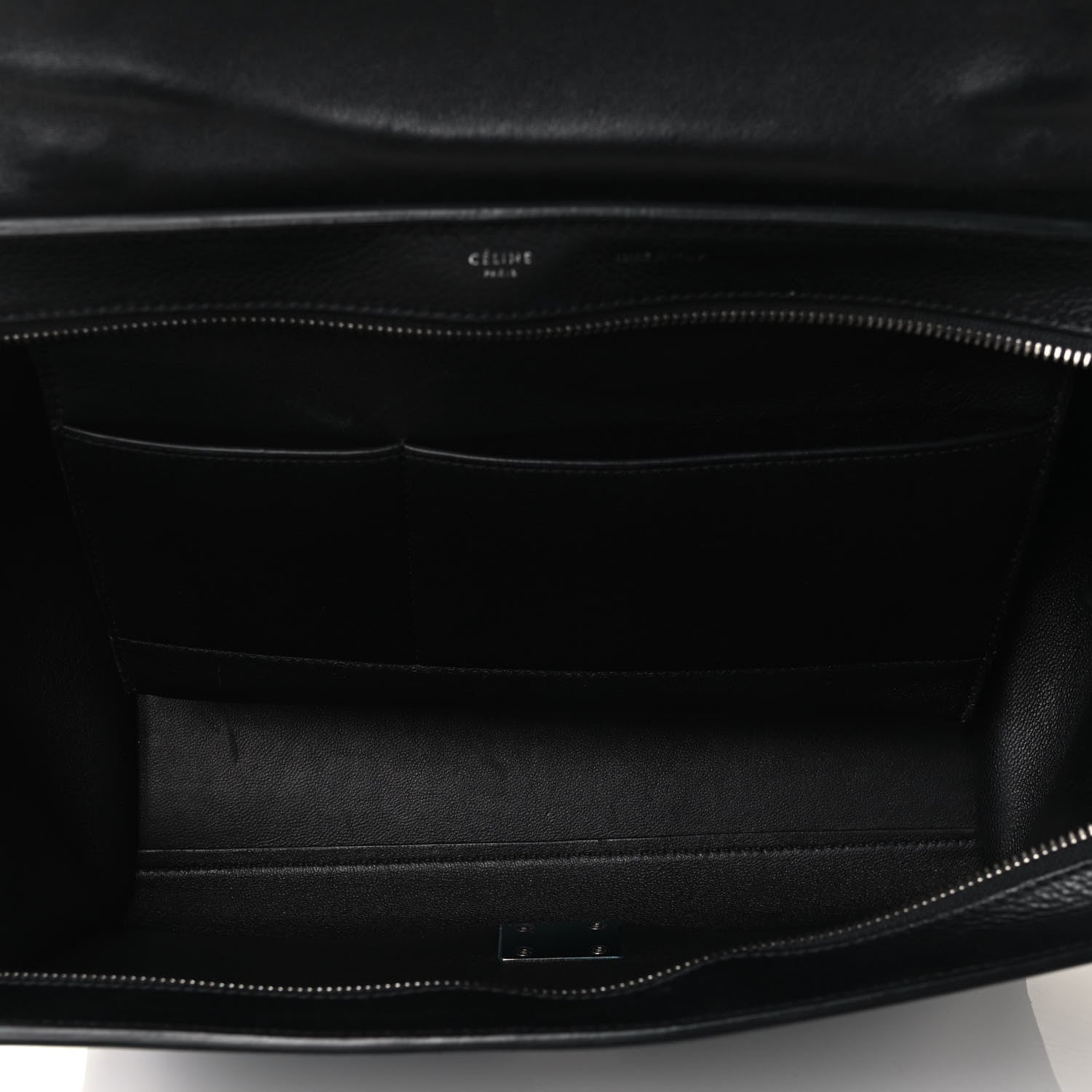 Celine Drummed Calfskin Suede Medium Trapeze Black 4 of 4