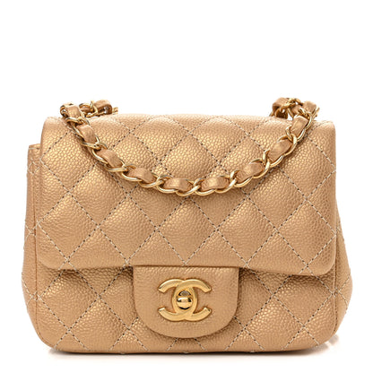 Chanel Metallic Caviar Quilted Mini Square Flap Gold 1 of 9