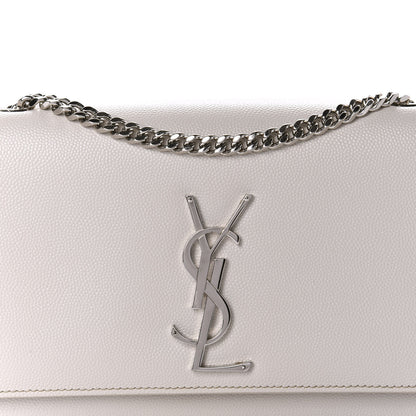 Saint Laurent Grain De Poudre Small Monogram Kate Satchel Optical White 14 of 14