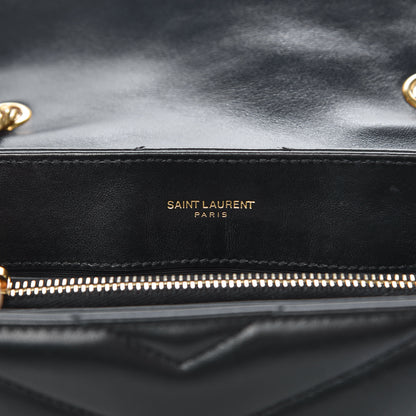Saint Laurent Calfskin Y Quilted Monogram Small Loulou Chain Satchel Black 6 of 11