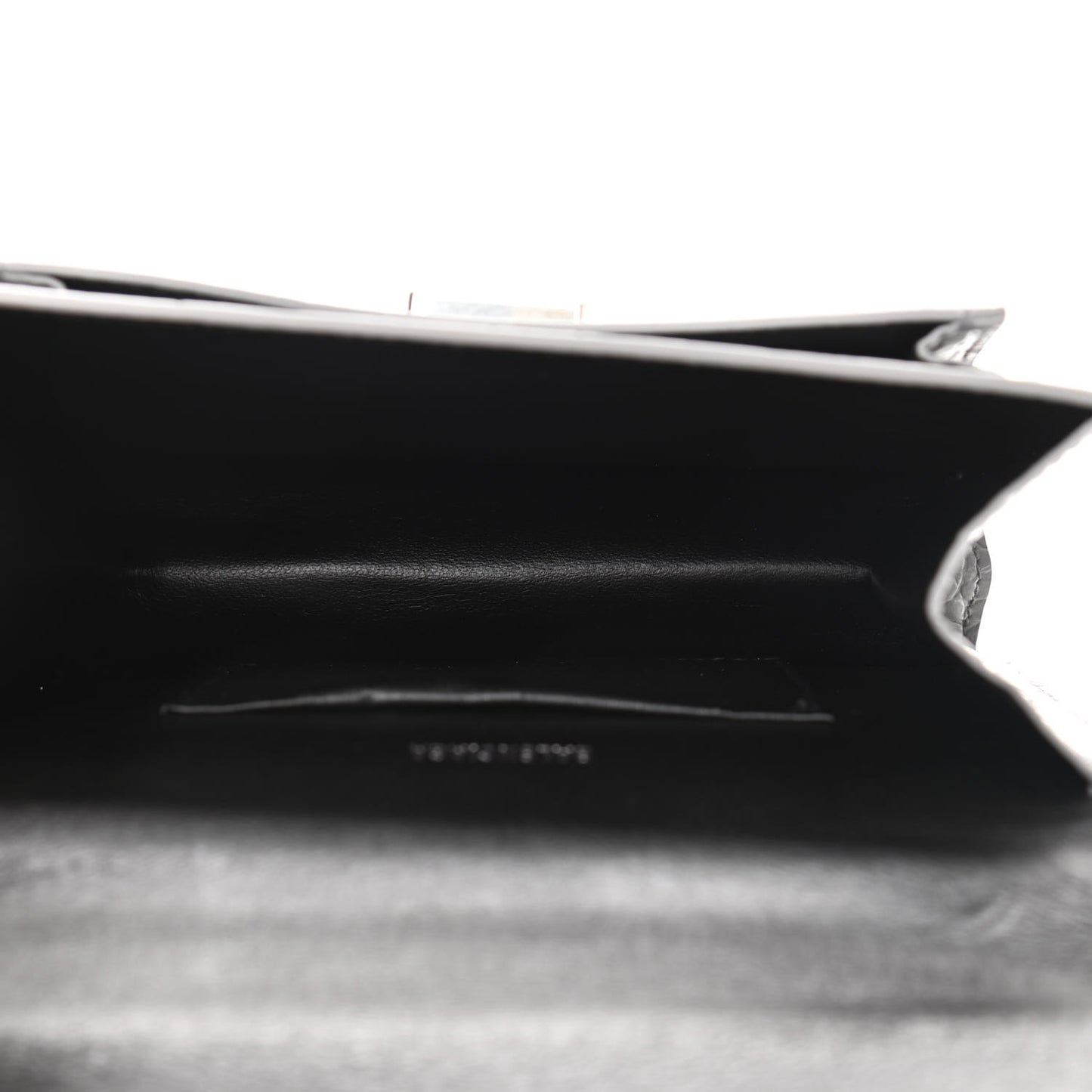 Shiny Calfskin Crocodile Embossed XS Sharp Top Handle Bag Balenciaga Grey