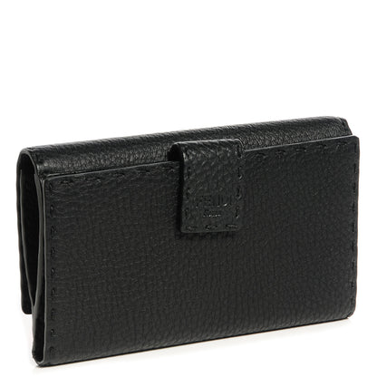 Fendi Cuoio Romano Selleria Peekaboo Continental Wallet Black 3 of 14