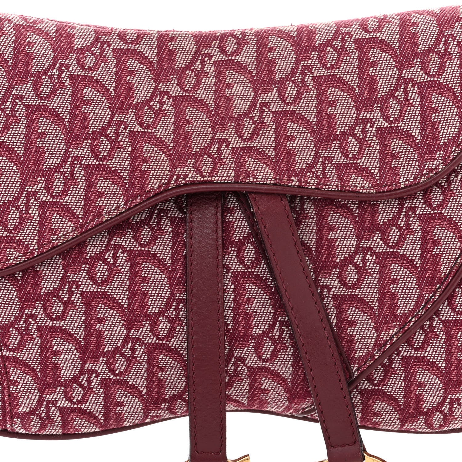 Christian Dior Monogram Double Saddle Bag Burgundy 8 of 10