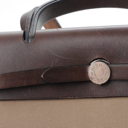 Hermes Vache Hunter Toile Herbag Zip 31 PM Etoupe Ebene 10 of 16