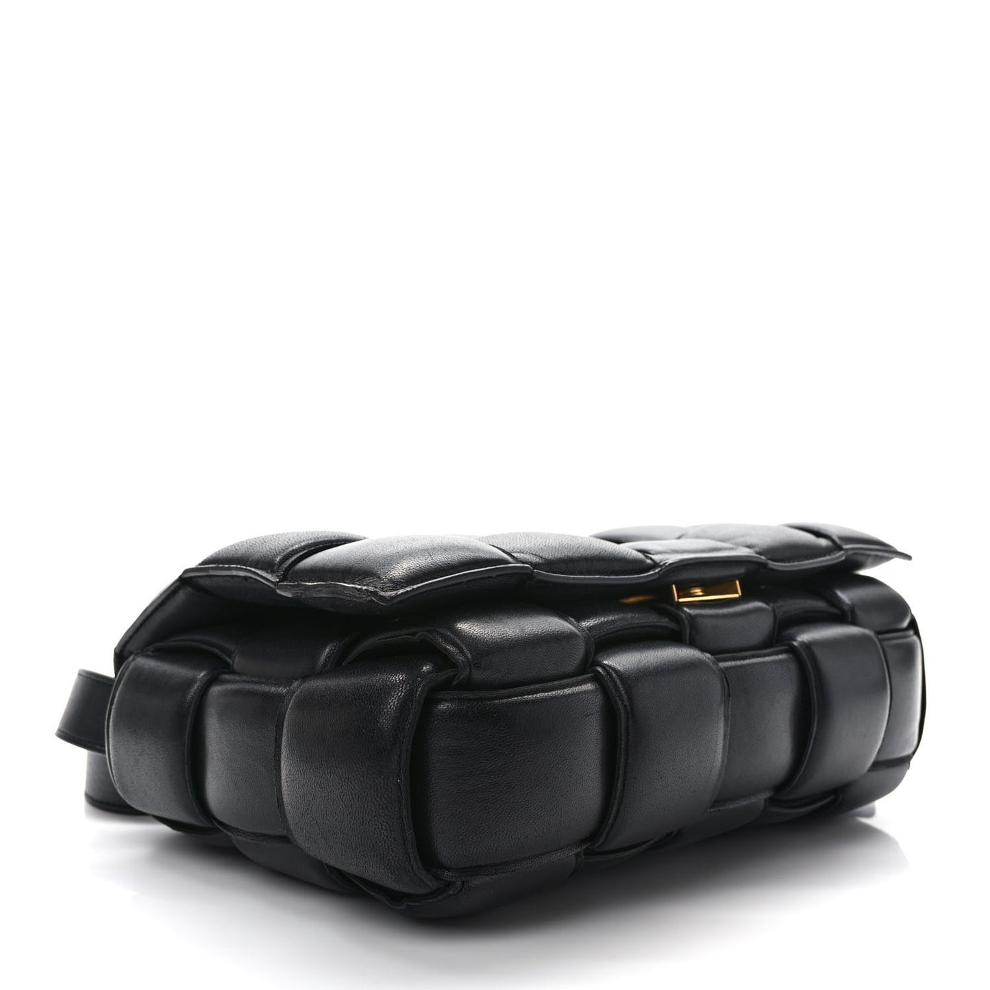 Nappa Maxi Intreccio Padded Cassette Crossbody Bag Black