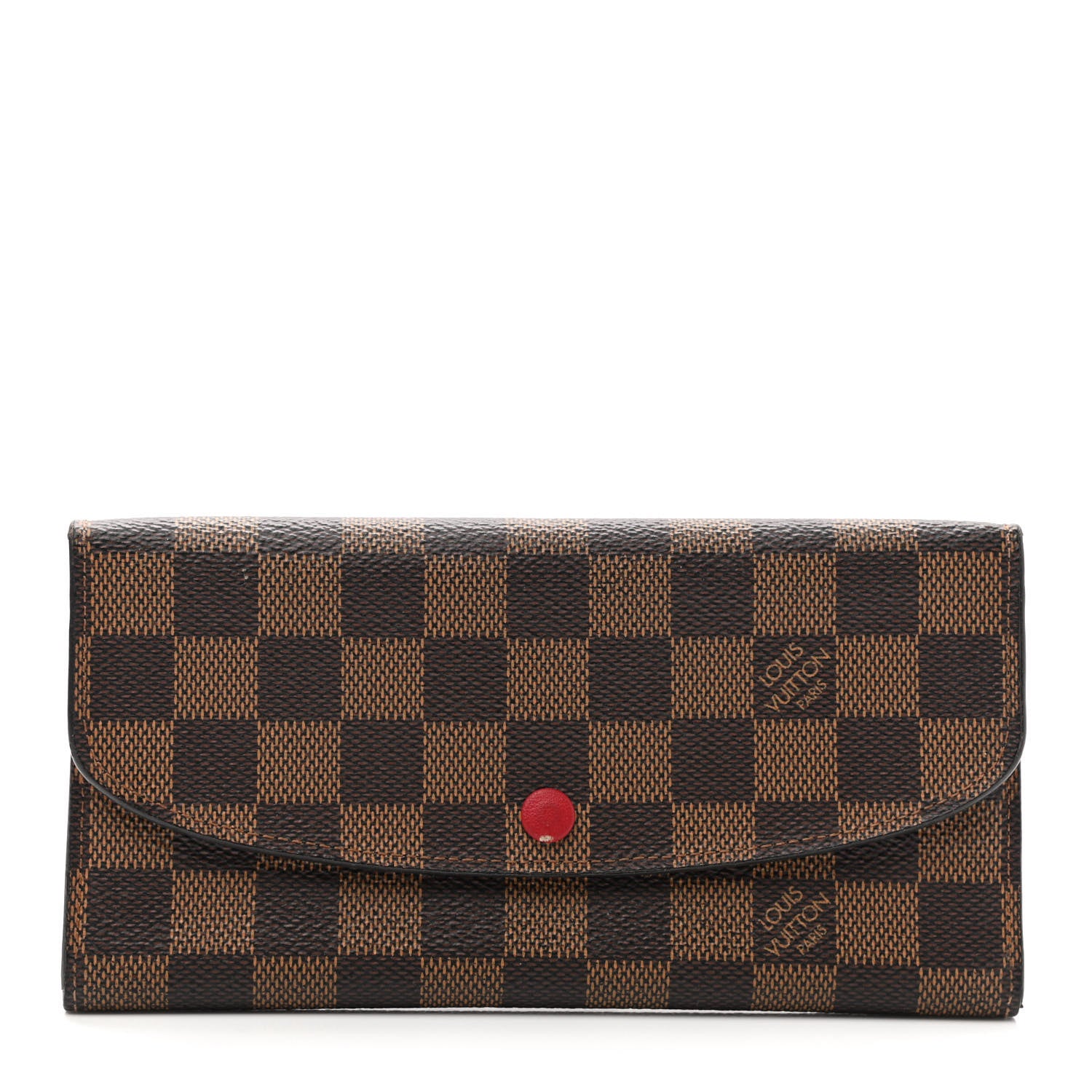 Louis Vuitton Damier Ebene Emilie Wallet Red 1 of 8