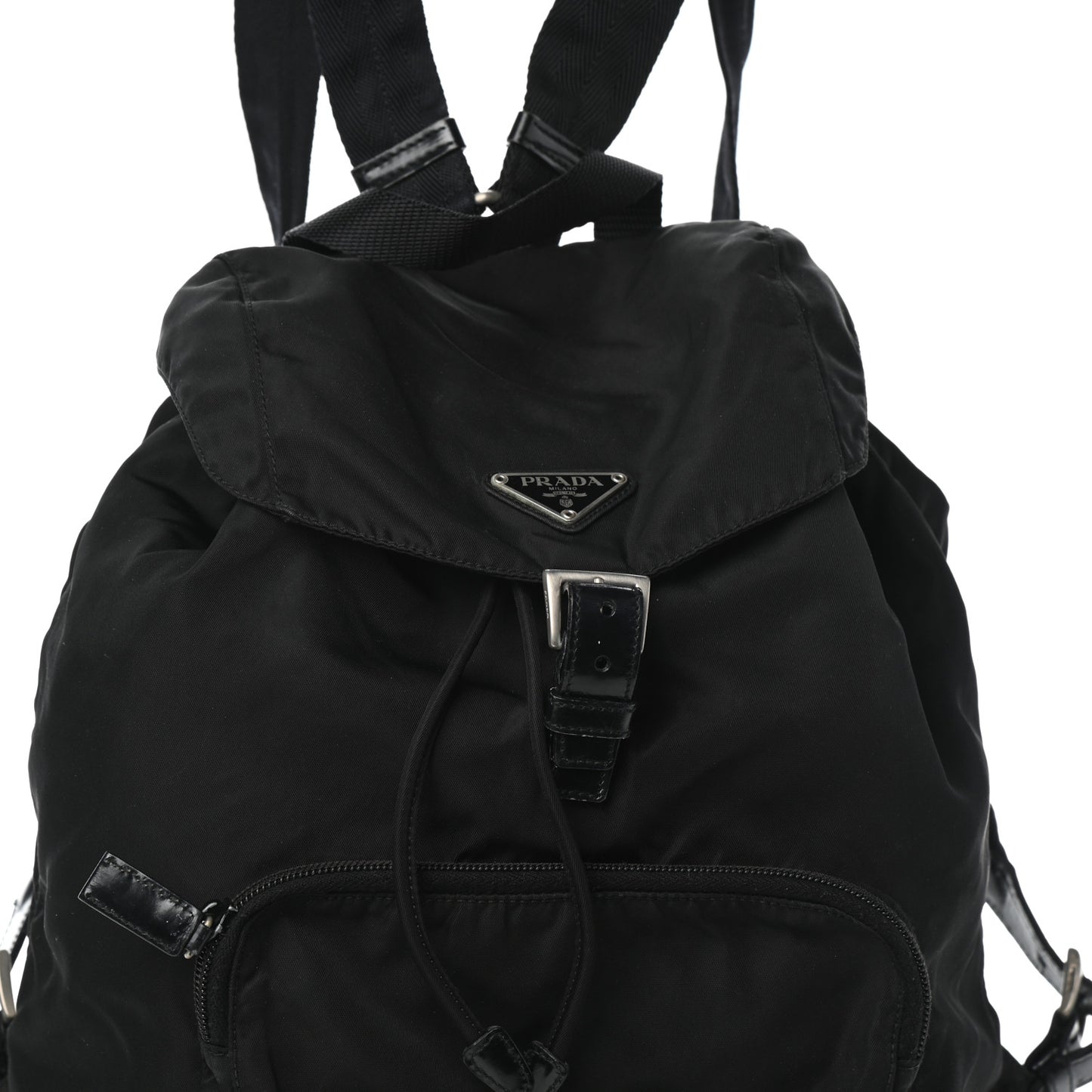 Nylon Vela Medium Cinch Backpack Black