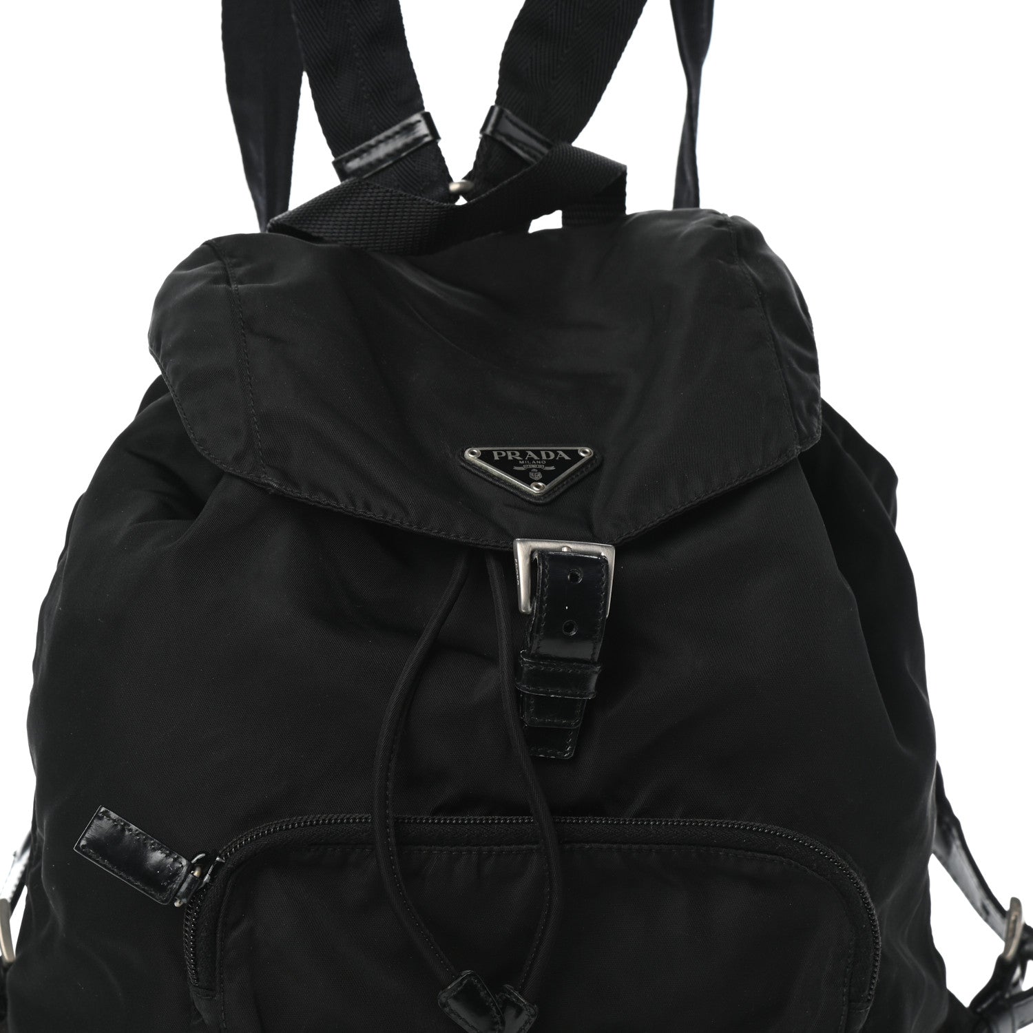 Prada Nylon Vela Medium Cinch Backpack Black 7 of 9