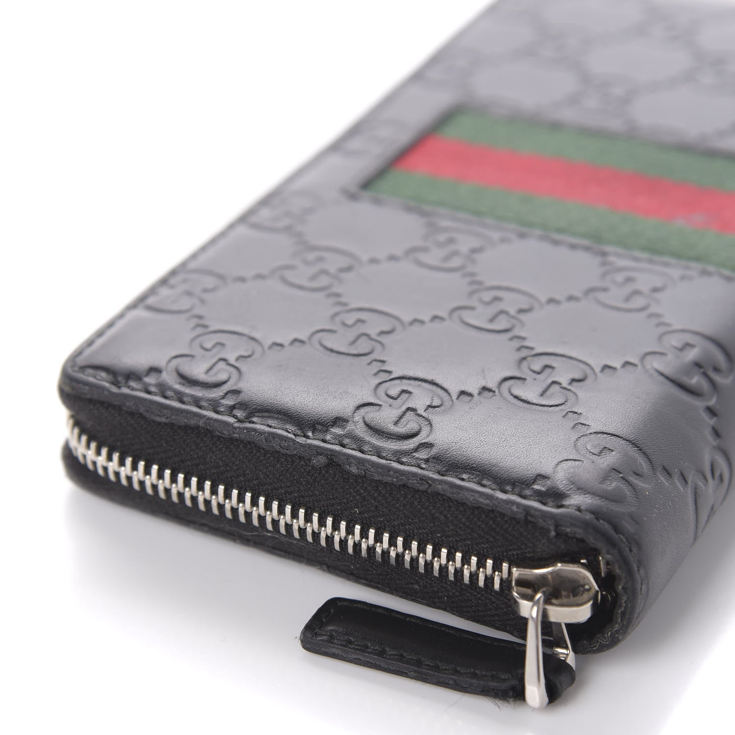 Gucci Guccissima Web Zip Around Wallet Black 8 of 12