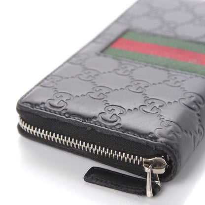 Gucci Guccissima Web Zip Around Wallet Black 8 of 12