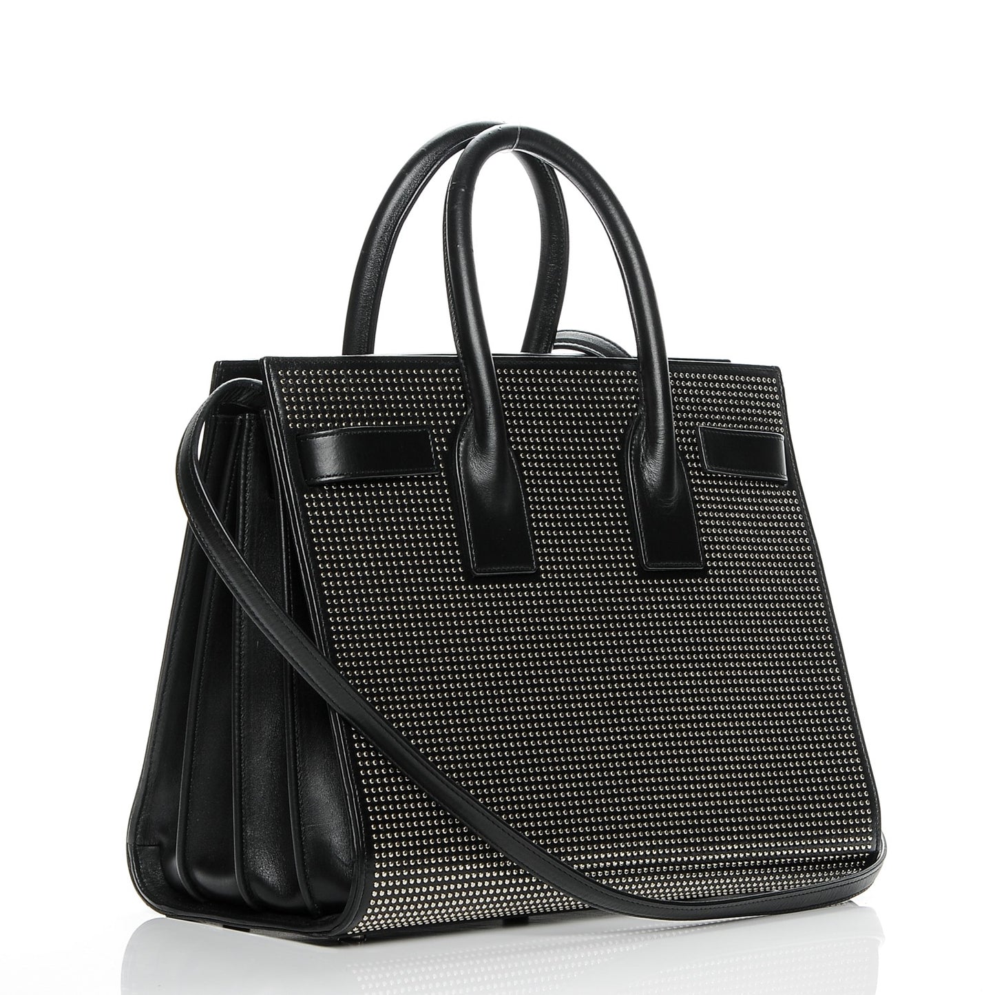 Calfskin Studded Small Sac De Jour Black