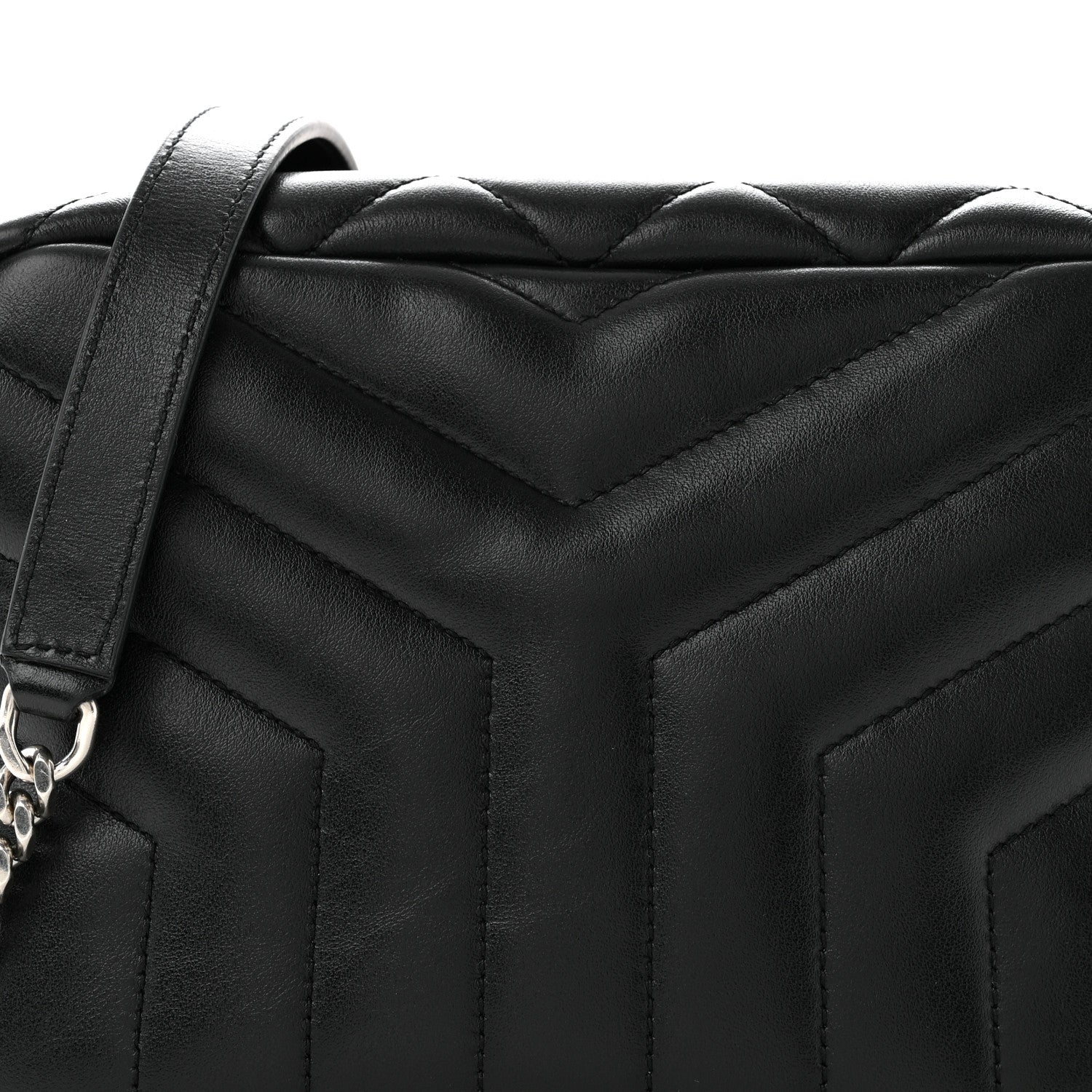 Saint Laurent Calfskin Y Quilted Monogram Small Loulou Bowling Bag Black 8 of 11