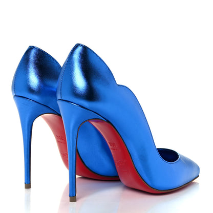 Christian Louboutin Metallic Patent Hot Chick 100 Pumps 35.5 Blue 4 of 10
