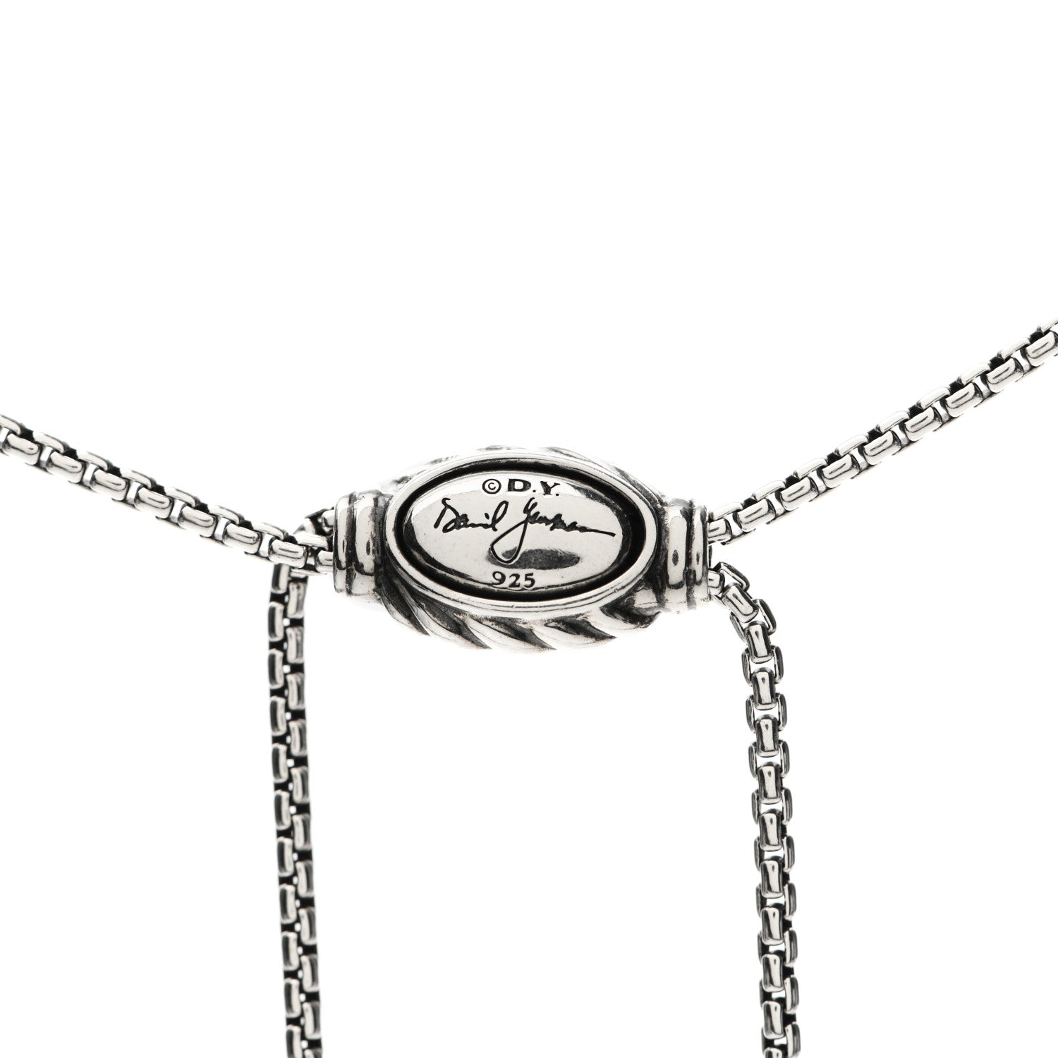 David Yurman Sterling Silver 14K Yellow Gold 37mm Crossover Pendant Necklace 4 of 4