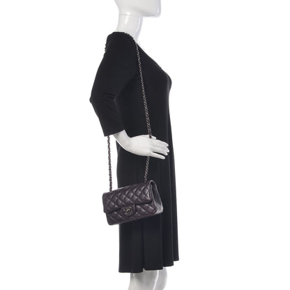 Chanel Washed Caviar Quilted Mini Rectangular Flap Dark Purple 2 of 11