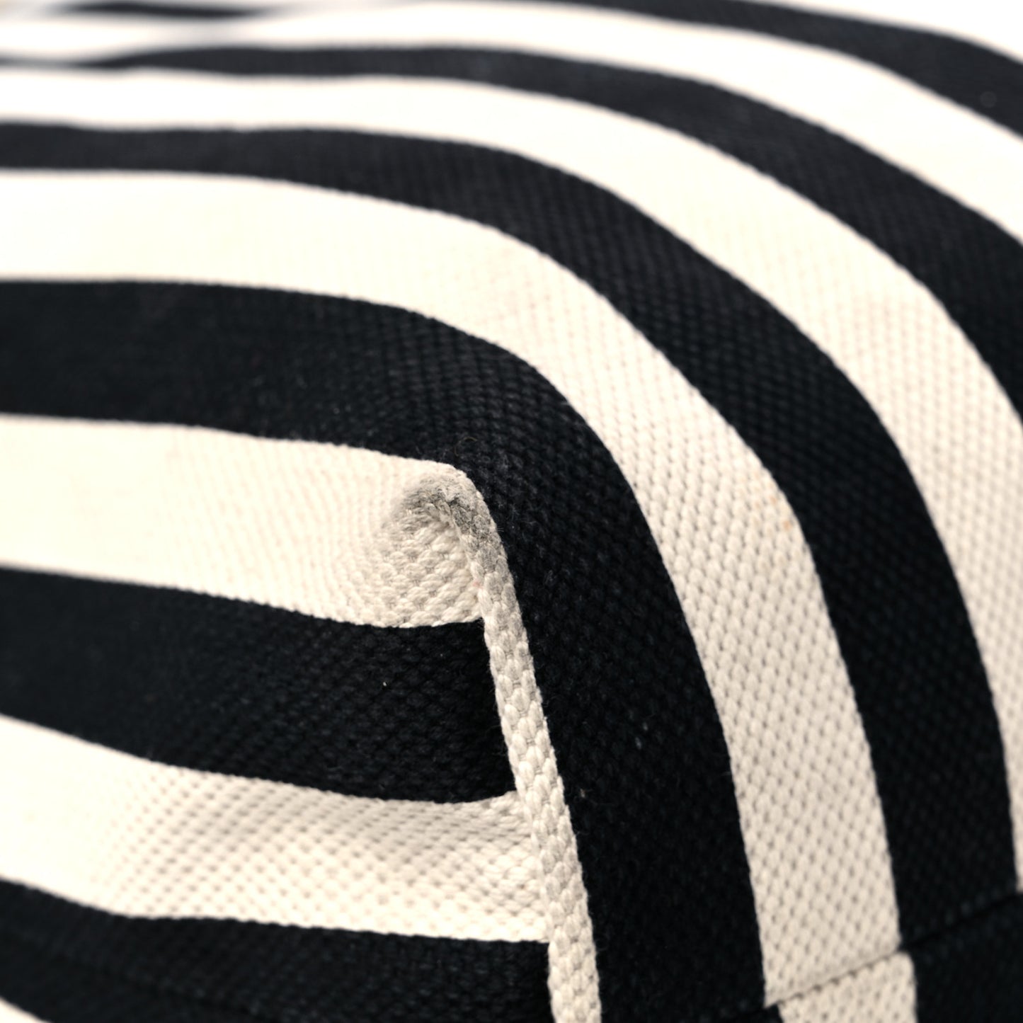 Cotton Canvas Stripe Logo Mens Tote White Black