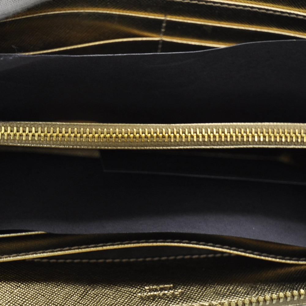 Prada Saffiano Zip Around Wallet Platino 4 of 7