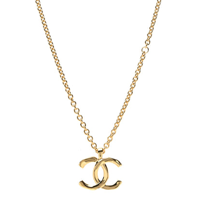 Chanel Metal Large CC Pendant Chain Necklace Gold 1 of 4