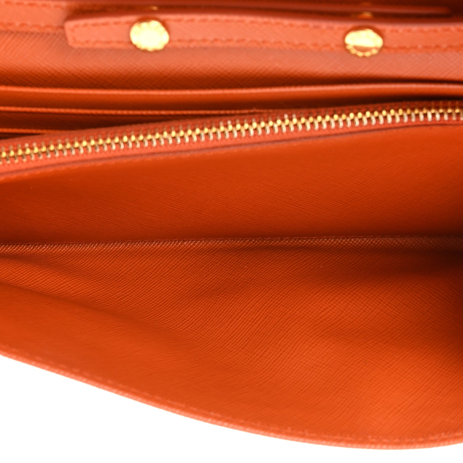 Prada Saffiano Metal Oro Chain Wallet Papaya 6 of 15