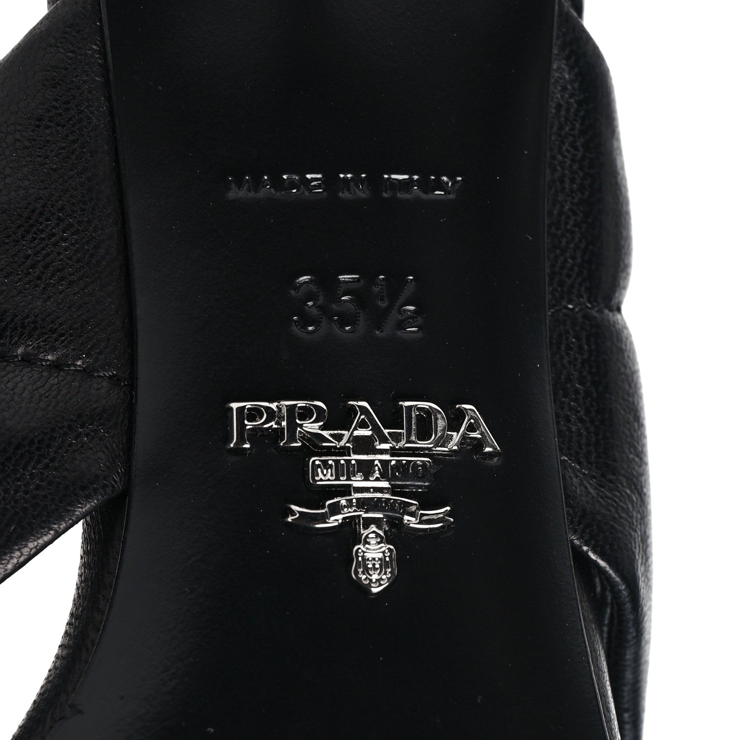 Prada Nappa Logo Quilted Crisscross 55mm Slide Sandals 35.5 Black 6 of 8