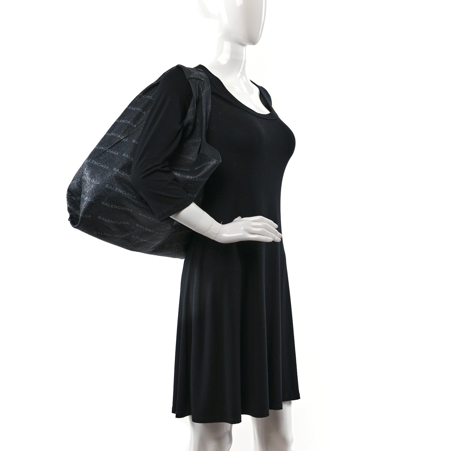 Balenciaga Agneau Arena Allover Logo Supermarket Shopper Gris Crayon 2 of 11