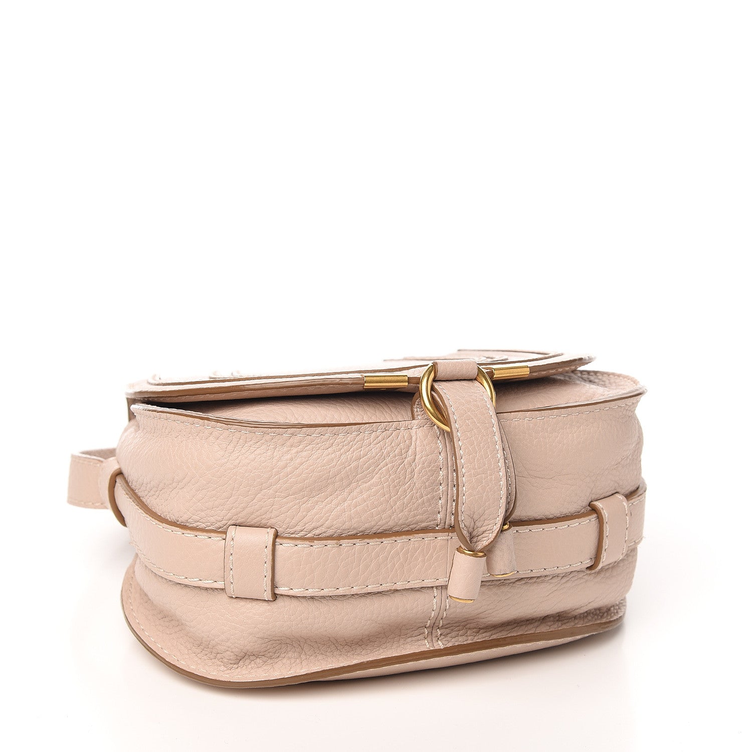 Chloe Calfskin Mini Marcie Round Crossbody Bag Abstract White 3 of 8