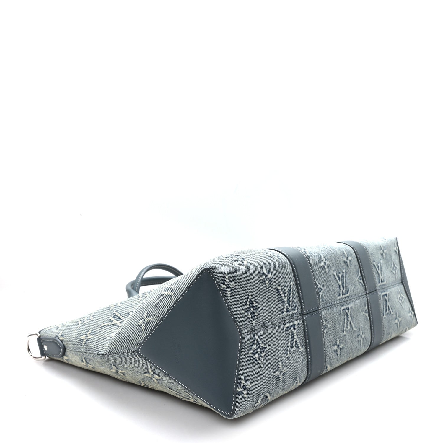 Louis Vuitton Monogram Washed Denim Weekend Tote NM Blue 4 of 9