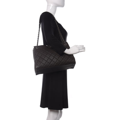 Chanel Caviar Quilted Large CC Accordion Shopping Bag Brown 2 of 9