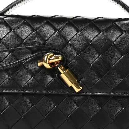 Bottega Veneta Nappa Intrecciato Long Andiamo Top Handle Clutch Black 7 of 7