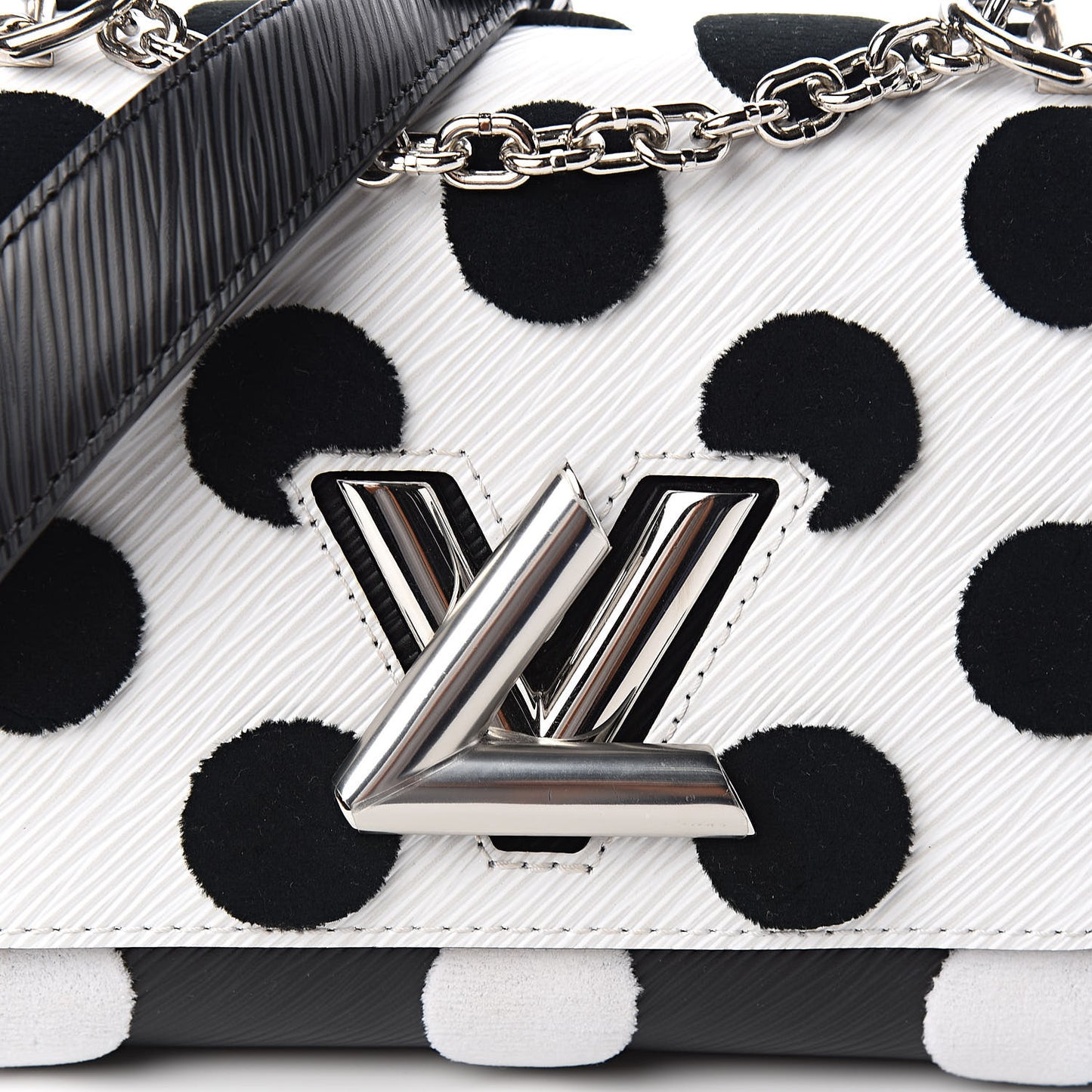 Epi Polka Dots Twist Shoulder Bag PM White Black