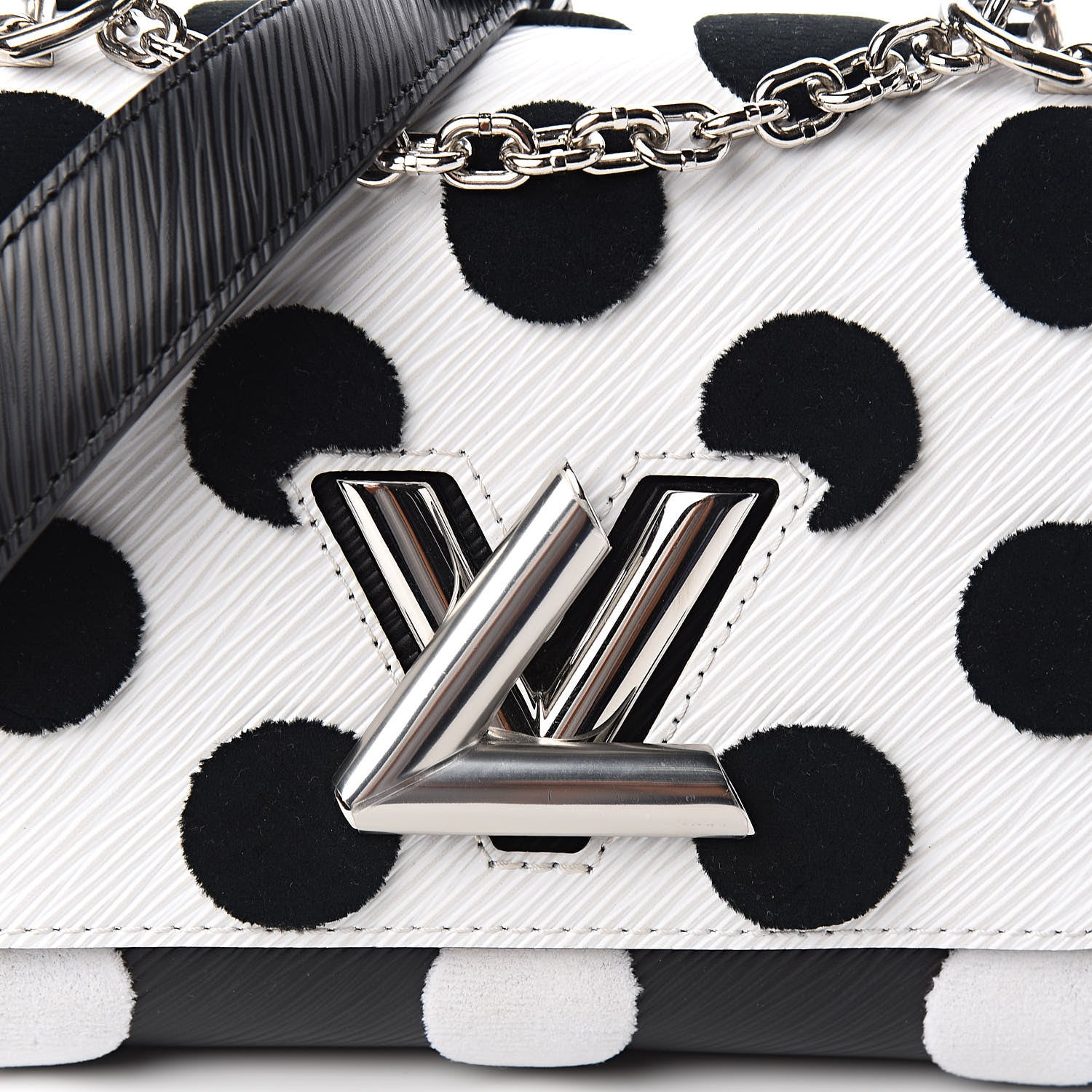Louis Vuitton Epi Polka Dots Twist Shoulder Bag PM White Black 10 of 11