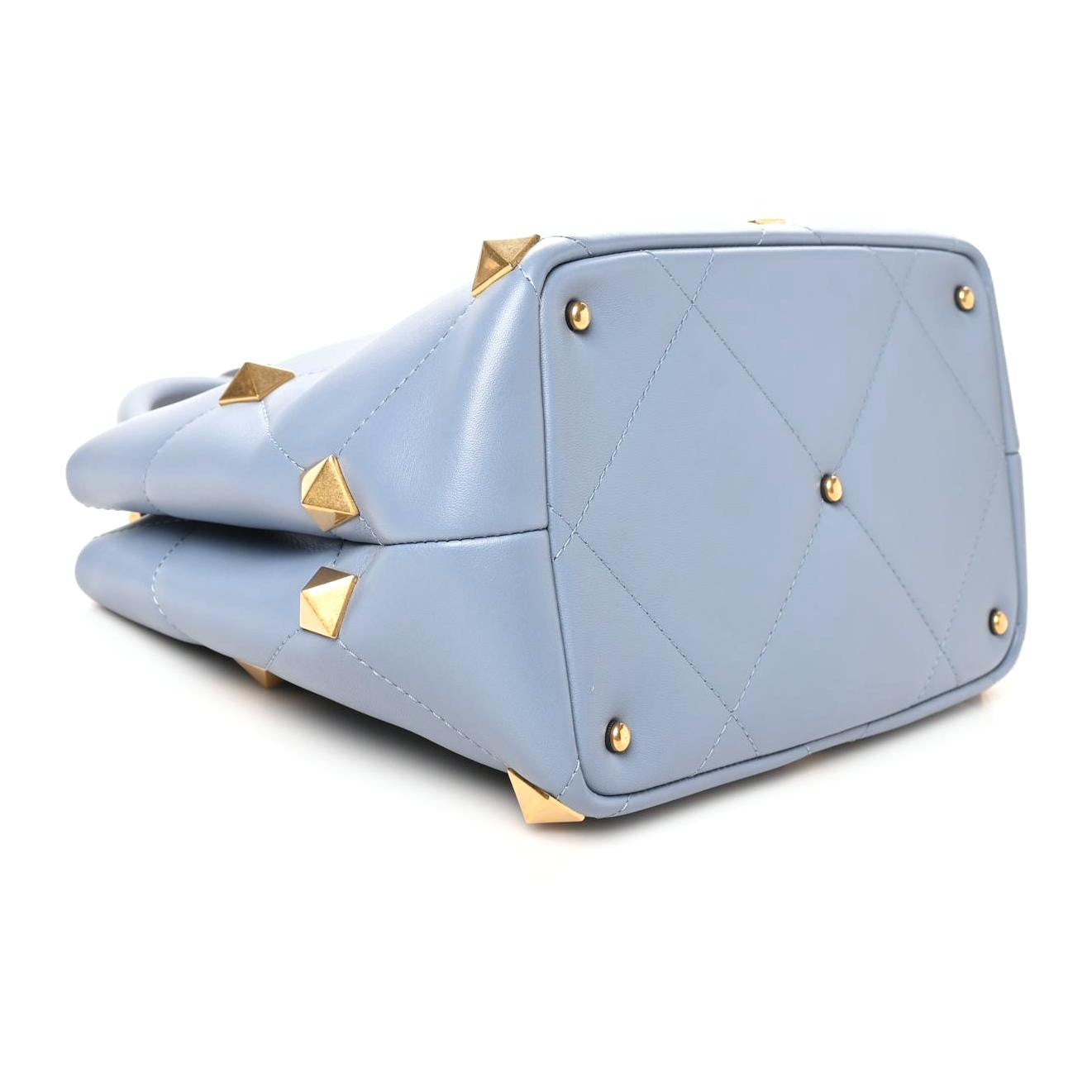 Valentino Garavani Nappa Roman Stud The Handle Bag Niagara 3 of 8