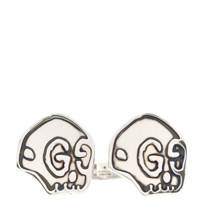 Gucci Sterling Silver GucciGhost Hamlet Skull Double Ring 58 8.25 1 of 7