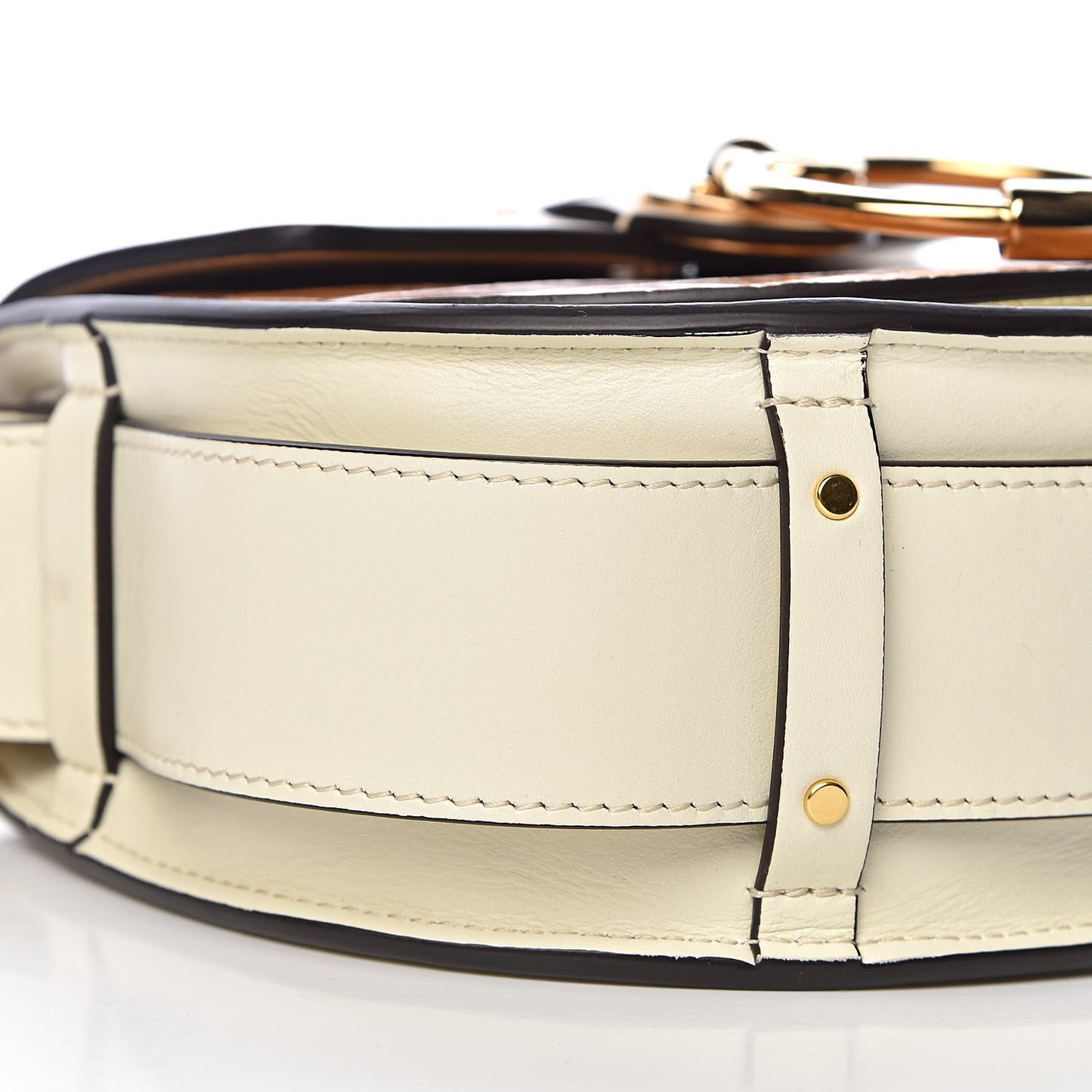 Calfskin Crocodile Embossed Small Tess Bag White Beige