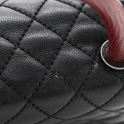 Chanel Caviar Lizard Quilted Large Coco Handle Flap Black 10 of 10