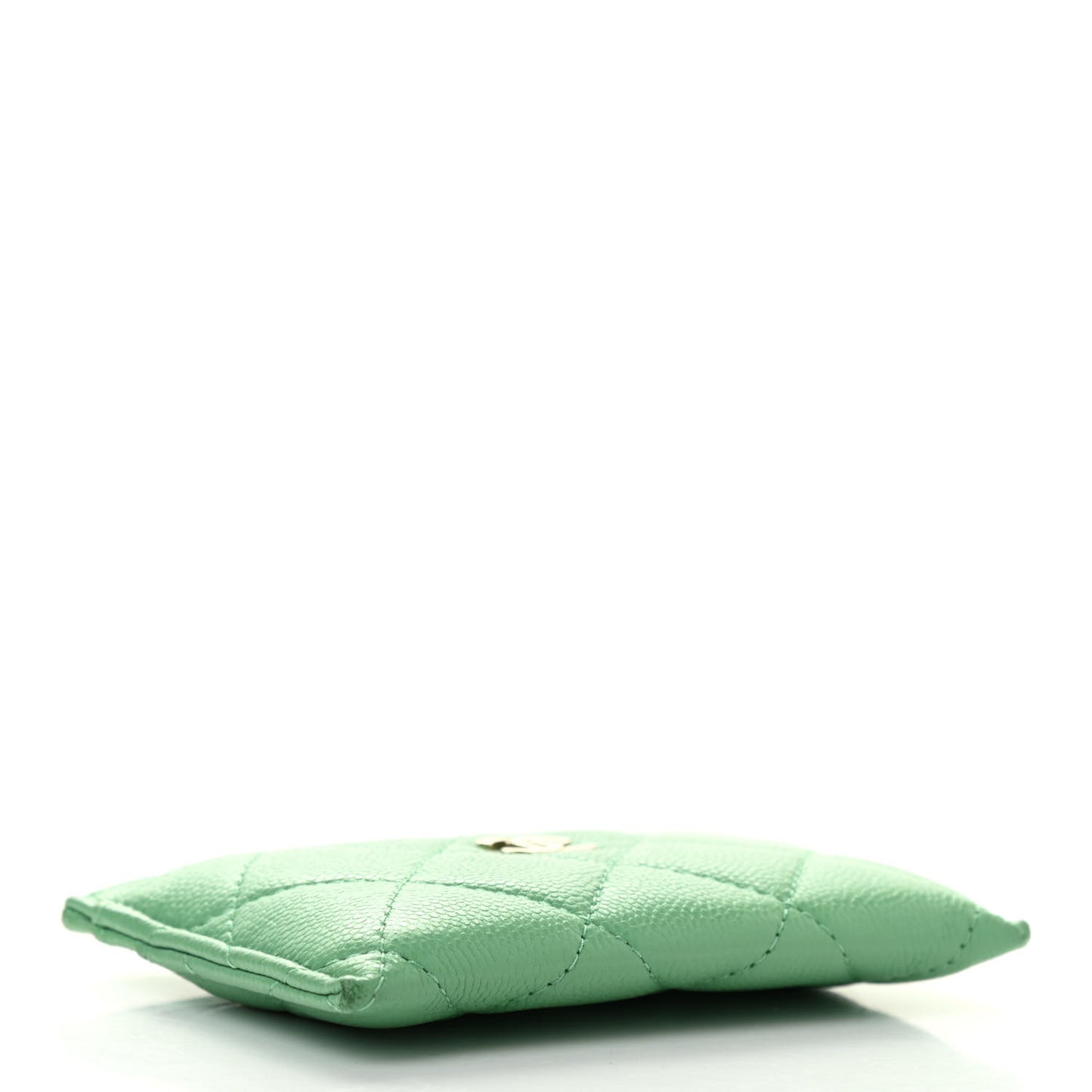Caviar Quilted Card Holder Green