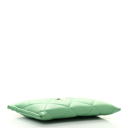 Chanel Caviar Quilted Card Holder Green 4 of 8