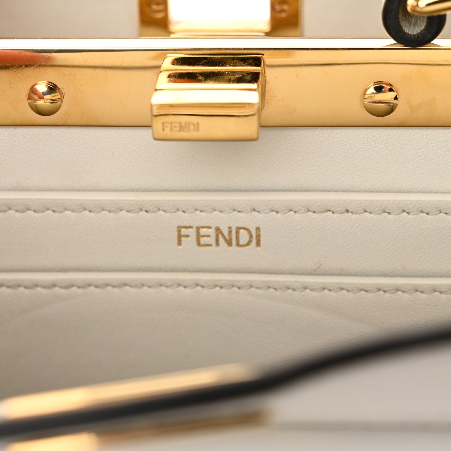 Fendi Shiny Nappa Petite Peekaboo I SEE U Satchel White 7 of 16