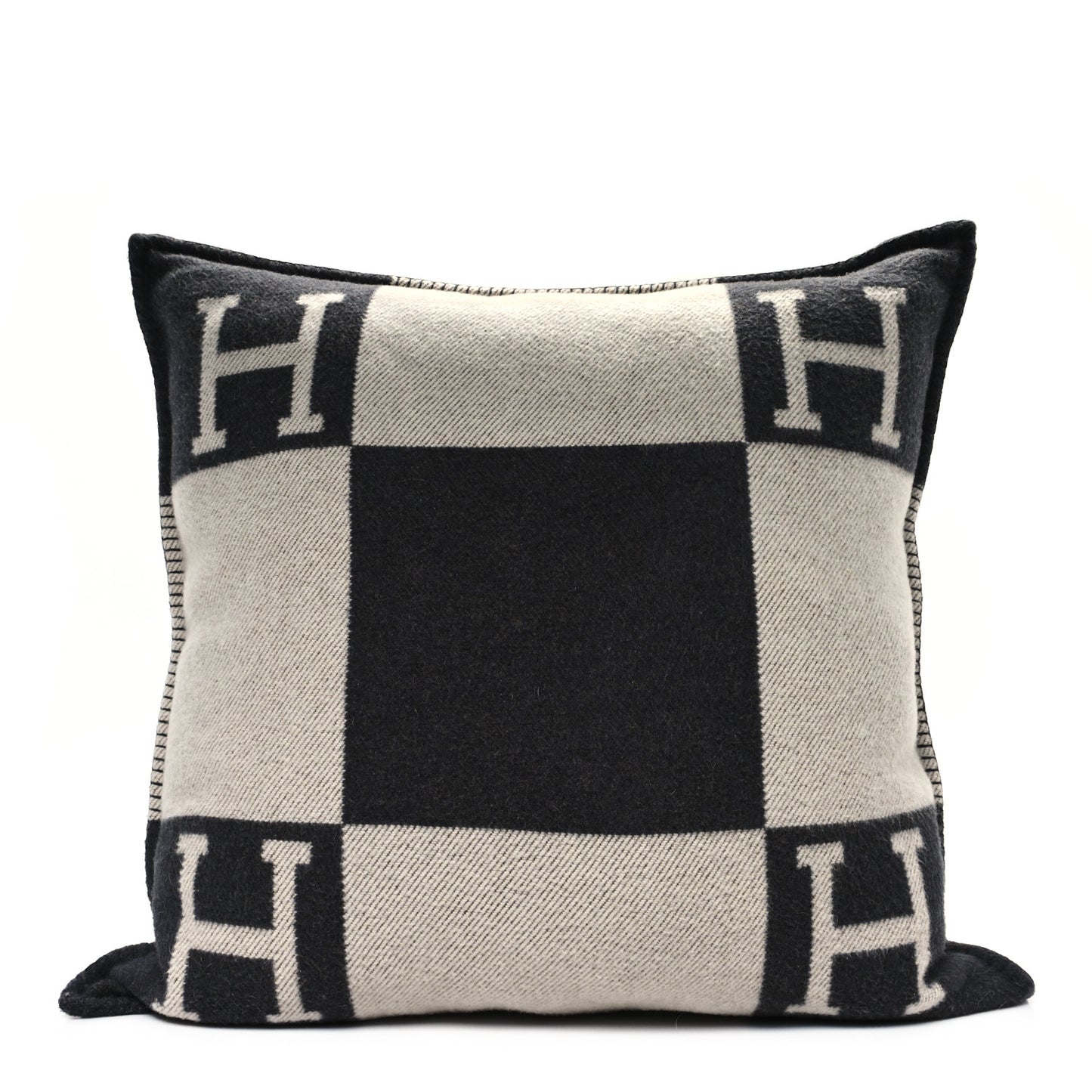 Wool Cashmere Avalon Pillow PM Ecru Gris Fonce