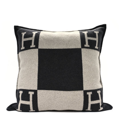 Hermes Wool Cashmere Avalon Pillow PM Ecru Gris Fonce 1 of 3