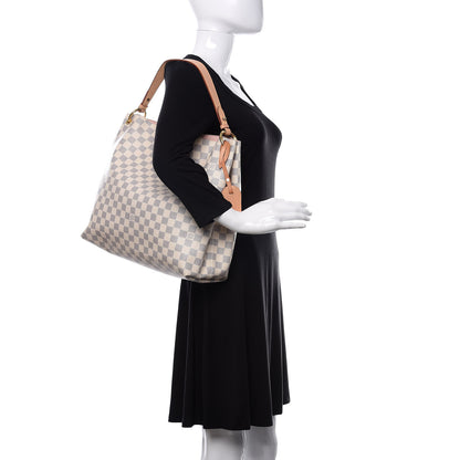 Louis Vuitton Damier Azur Graceful MM Rose Ballerine 2 of 9