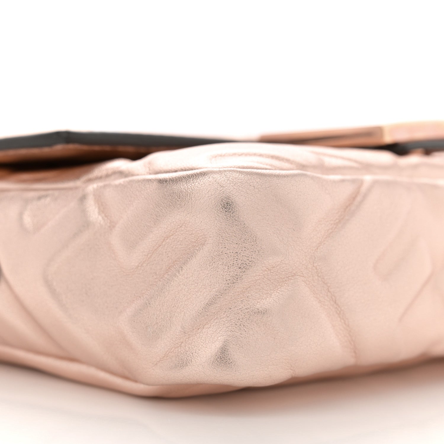 Fendi Vitello Laminato FF 1974 Embossed Mini Baguette Rame 9 of 10