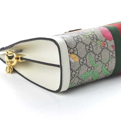 Gucci GG Supreme Monogram Flora Web Small Ophidia Chain Shoulder Bag White 6 of 10
