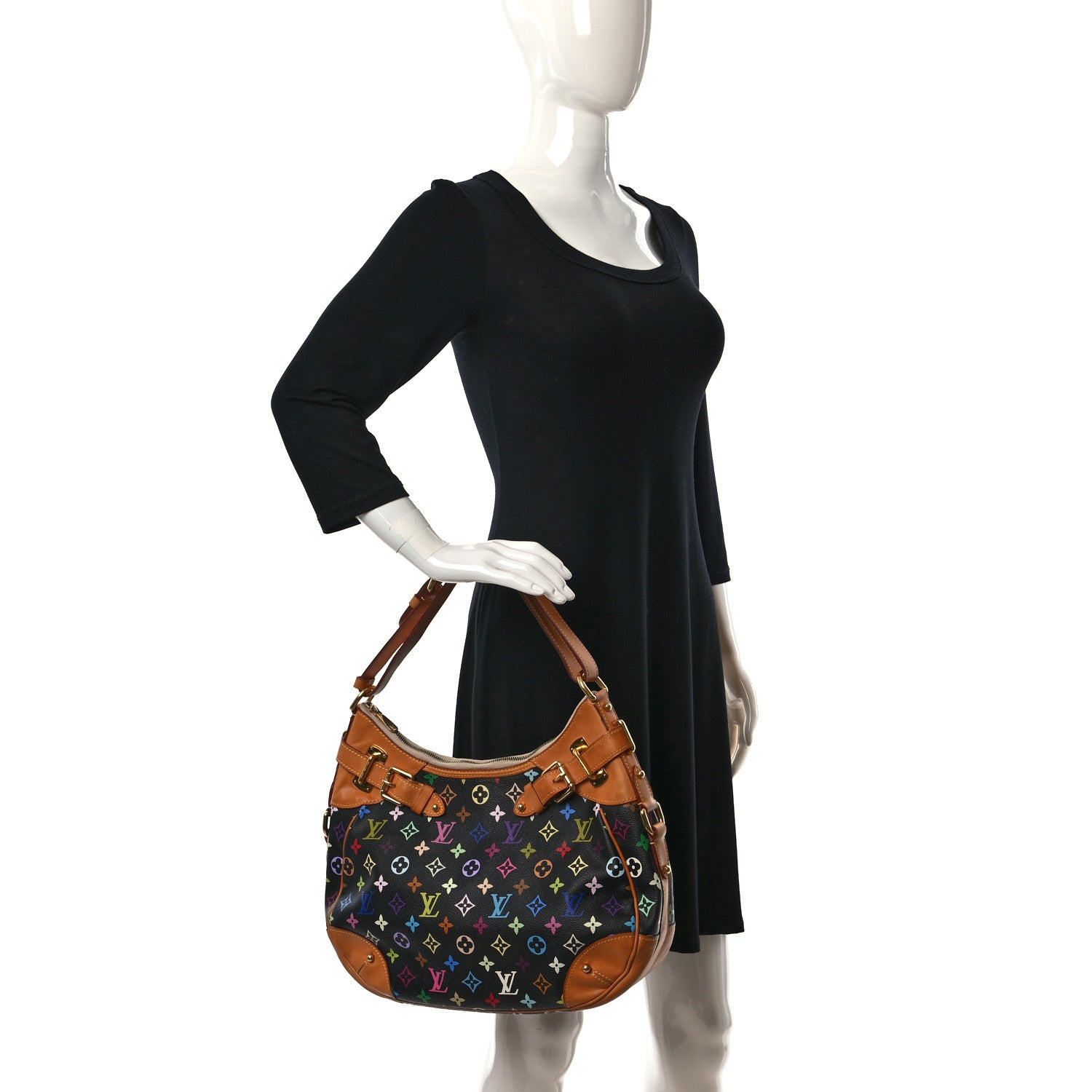 Louis Vuitton Monogram Multicolor Greta Black 2 of 8