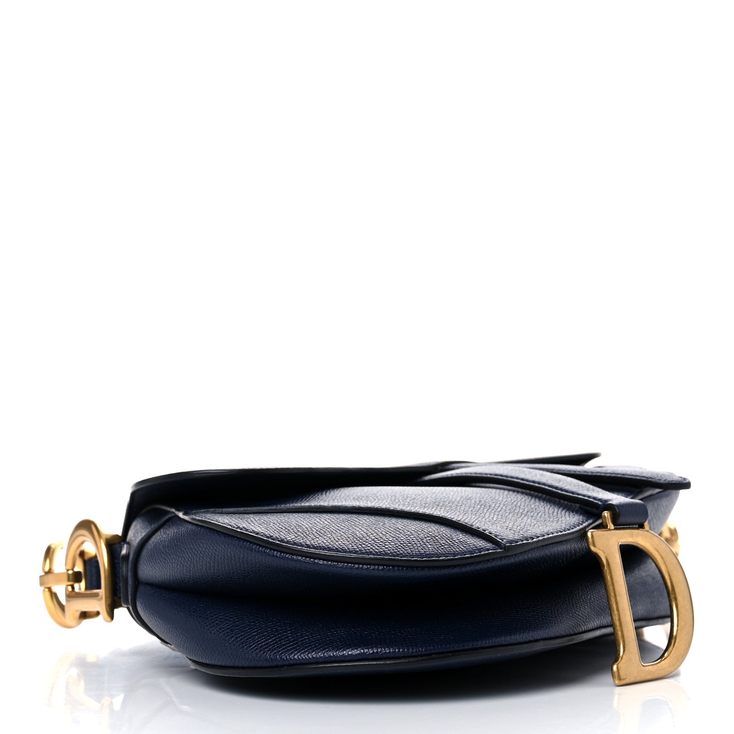 Grained Calfskin Saddle Bag Navy