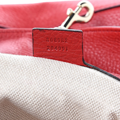 Gucci Pebbled Calfskin Medium Soho Chain Shoulder Bag Tabasco Red 7 of 11